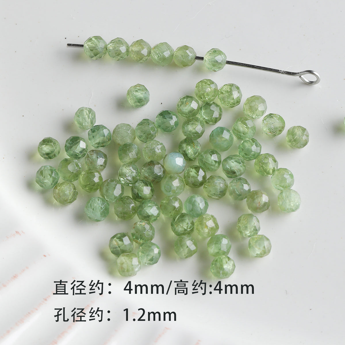 [Chunshan Green] Natural Stone Scattered Beads Green Dot Green Dongling Spacer Beaded Bracelet Necklace DIY Accessories Material
