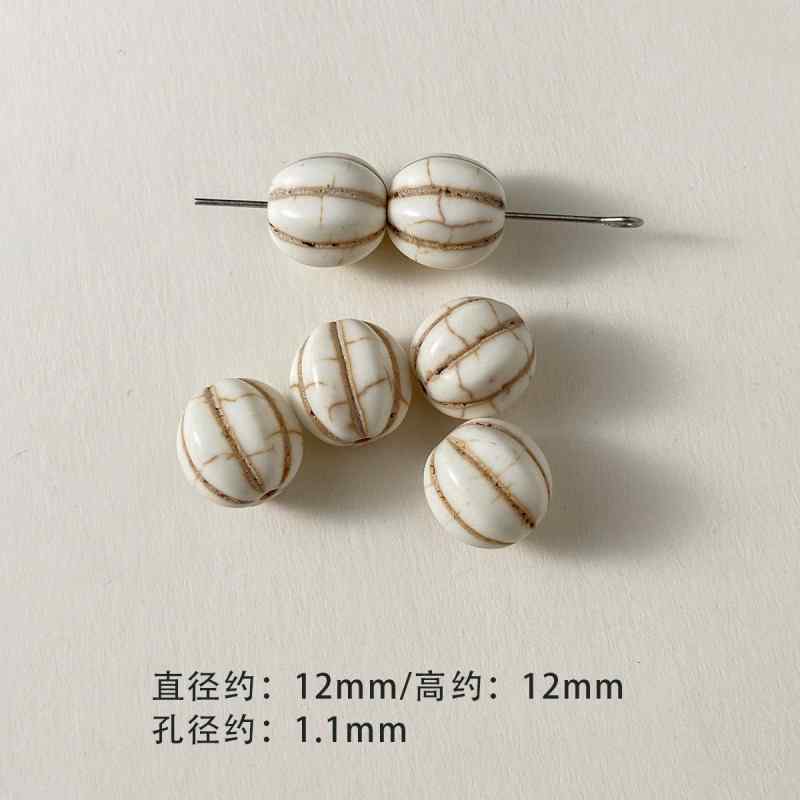 Synthetic White Turquoise Spacer Round Beads Diy Accessories Material