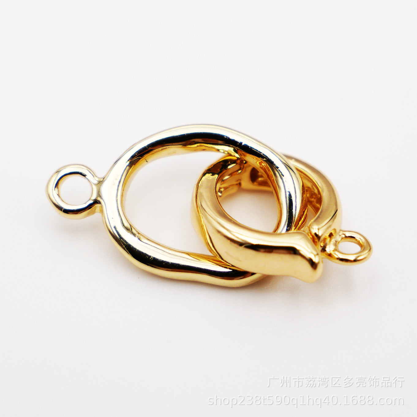 Bright Round Pearl Buckle Universal Coil Buckle Copper Plated 18K True Gold DIY Bracelet Necklace Connection Buckle Jewelry Accessories