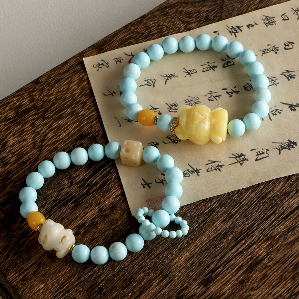 Natural High Porcelain Blue Turquoise Round Beads Beaded Braided Bracelet Necklace Mobile Phone Chain Loose Beads DIY Accessories Material Beads