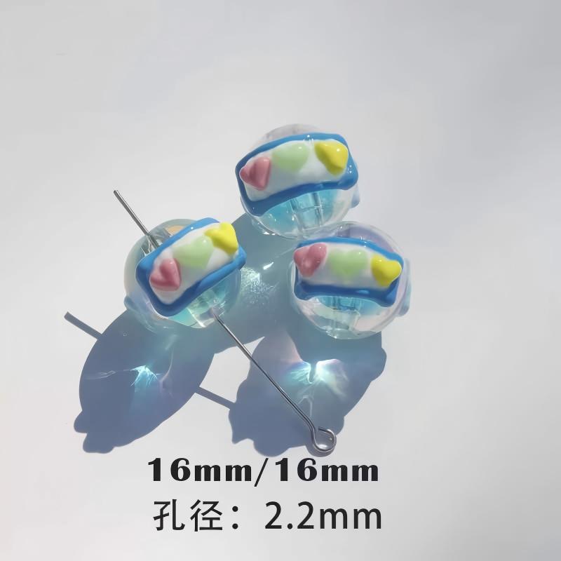 heavy oil blue hand-painted beads diy handmade accessories material package beaded beads loose beads