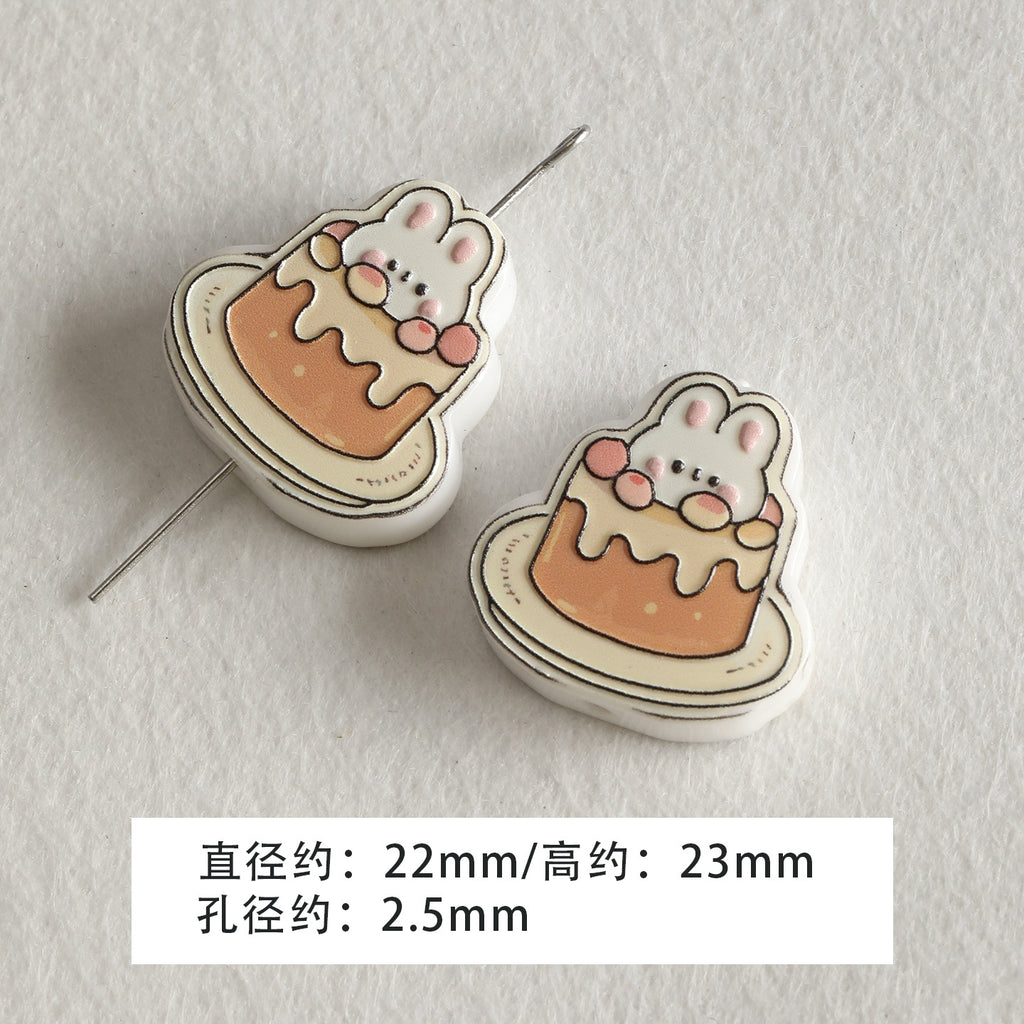 Baking paint curry color series square beads acrylic loose beads mobile phone chain key chain beads diy accessories material