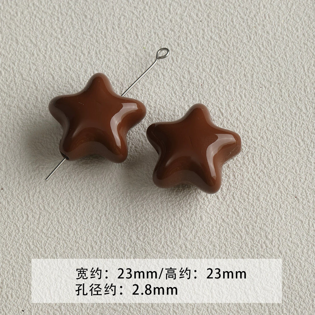 Baking paint curry color series square beads acrylic loose beads mobile phone chain key chain beads diy accessories material