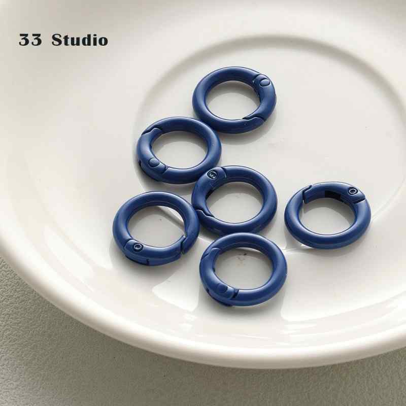 20mm candy spray paint round keychain diy beaded accessories buckle pendant bag hanging buckle