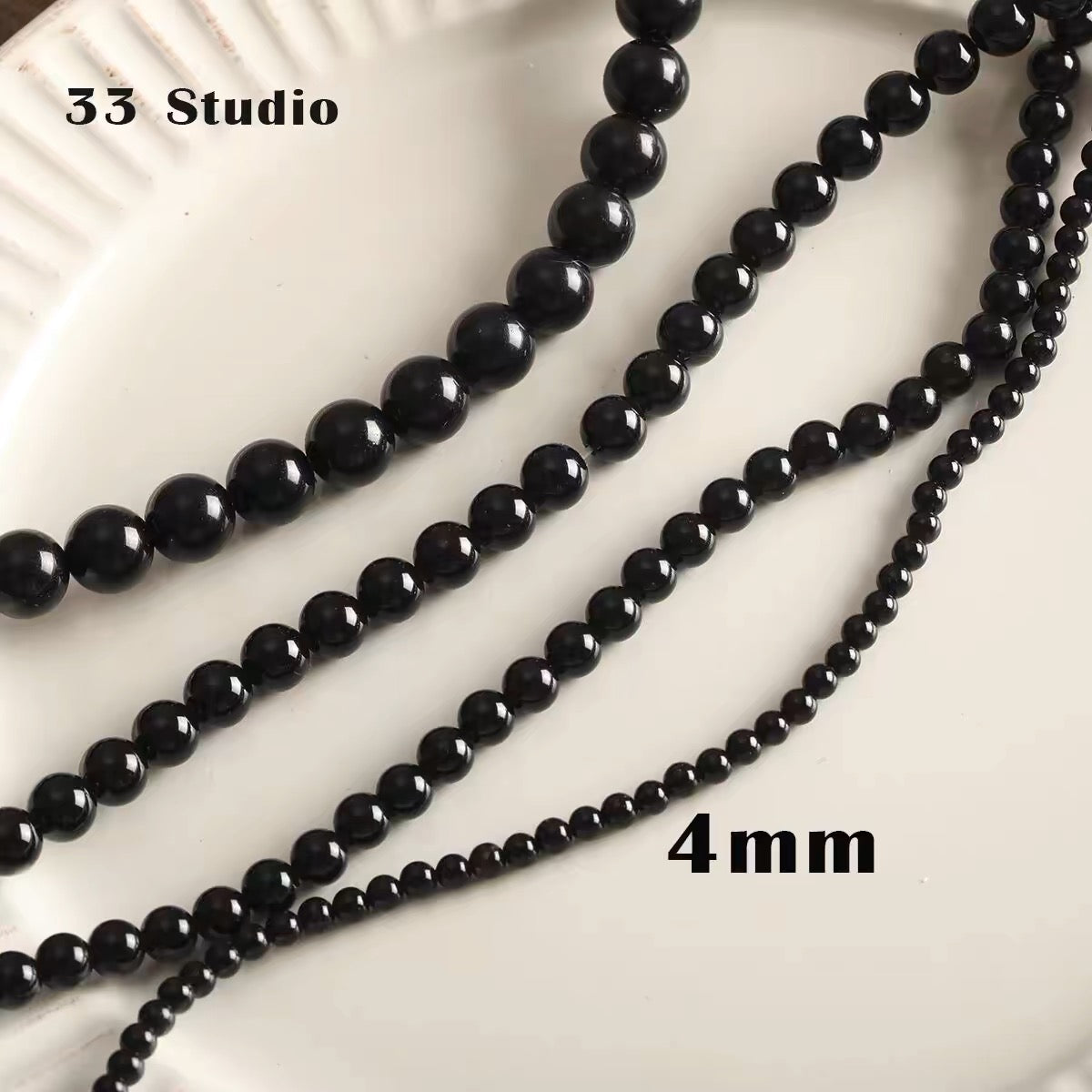 Niche natural stone tiger eye black agate abacus beads round beads bracelet necklace beaded diy accessories material loose beads