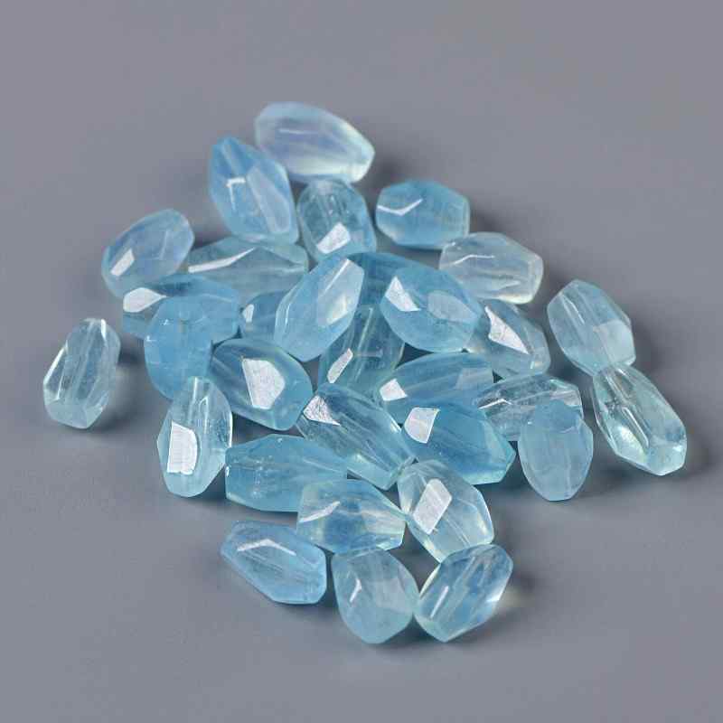 Natural Aquamarine Faceted diy Crystal Jewelry Materials Loose Beads