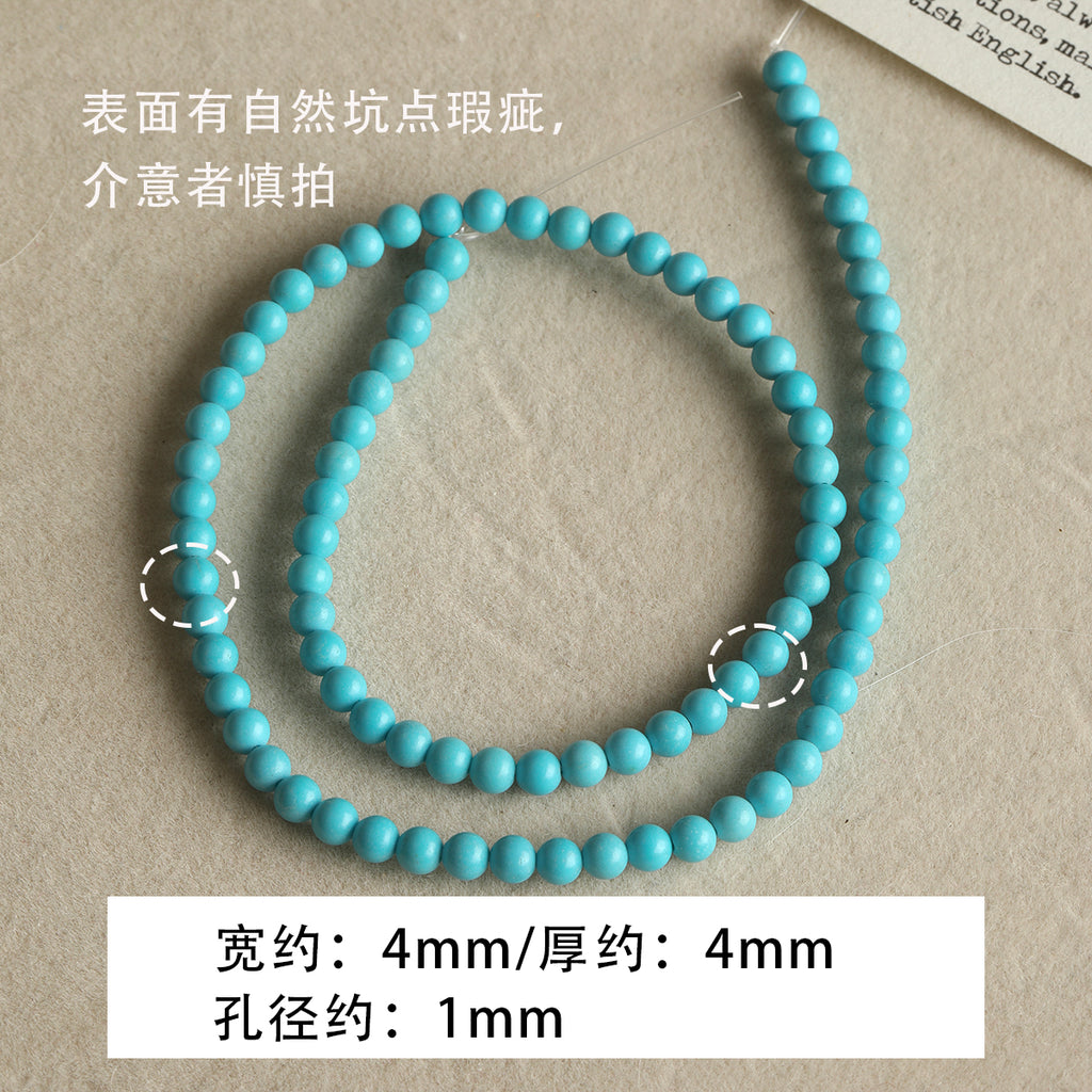 Natural Turquoise Round Beads Spacer Abacus Loose Beads Braided Bracelet Necklace Earrings DIY Accessories Material Beads