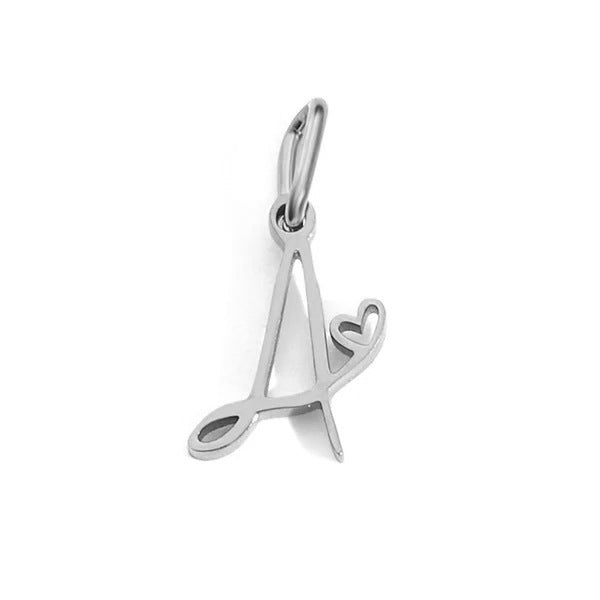 European and American Cross-border DIY26 Letter Pendant Jewelry Accessories Titanium Steel Mirror Polished Vacuum Plated Love English Letter
