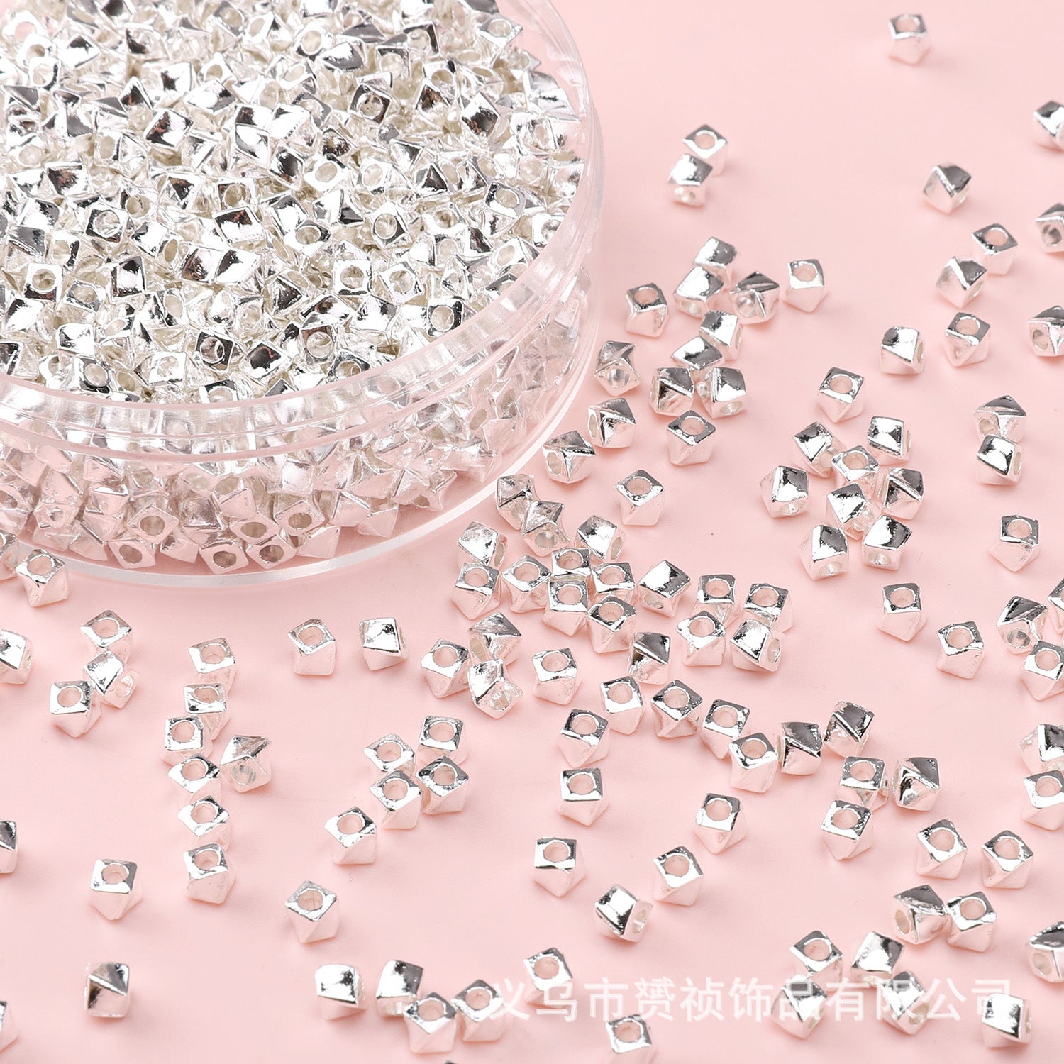 Broken Silver, a Few Pounds Thick Silver-Plated Loose Beads, Square Triangular Beads, DIY Handmade Beading Materials, Jewelry Bracelet Accessories