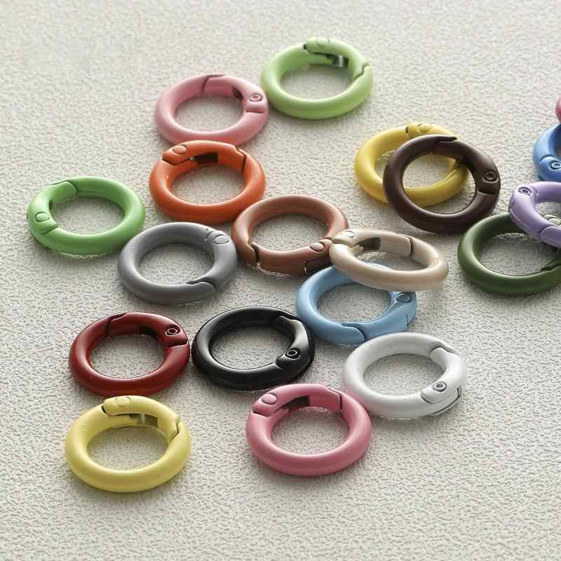 20mm candy spray paint round keychain diy beaded accessories buckle pendant bag hanging buckle