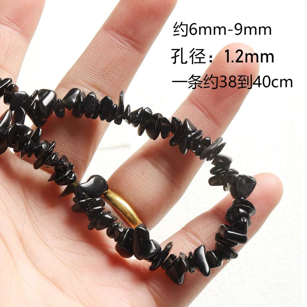 Niche natural stone tiger eye black agate abacus beads round beads bracelet necklace beaded diy accessories material loose beads
