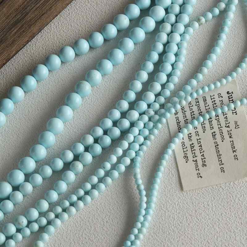Porcelain Blue Turquoise Round Beads Braided DIY Accessories Material