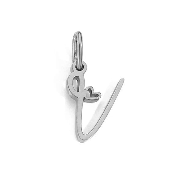 European and American Cross-border DIY26 Letter Pendant Jewelry Accessories Titanium Steel Mirror Polished Vacuum Plated Love English Letter