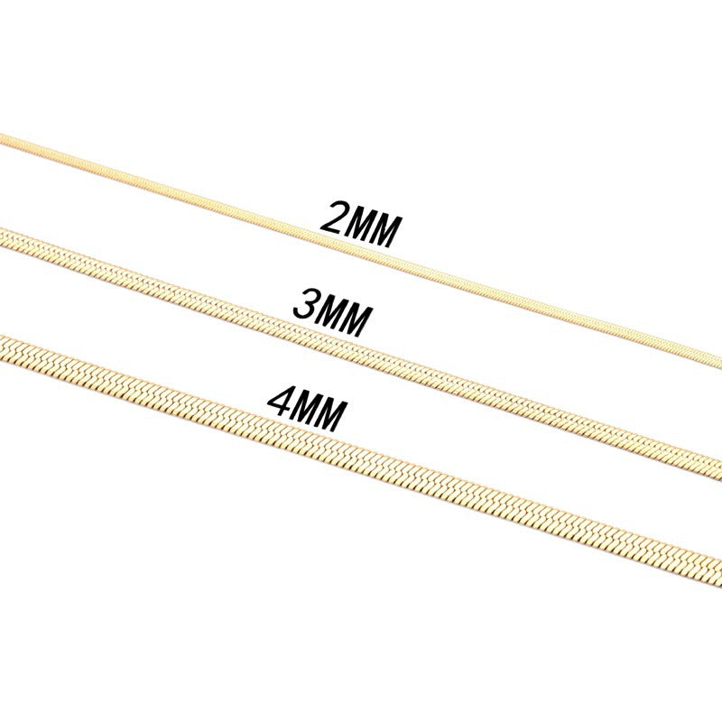 Factory Direct European and American style stainless steel blade chain unisex personality universal sexy clavicle chain snake chain wholesale