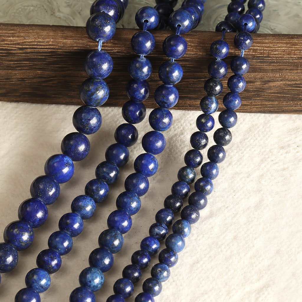 Natural lapis lazuli round beads square tube beads woven bead bracelet necklace scattered beads handmade DIY accessory material beads