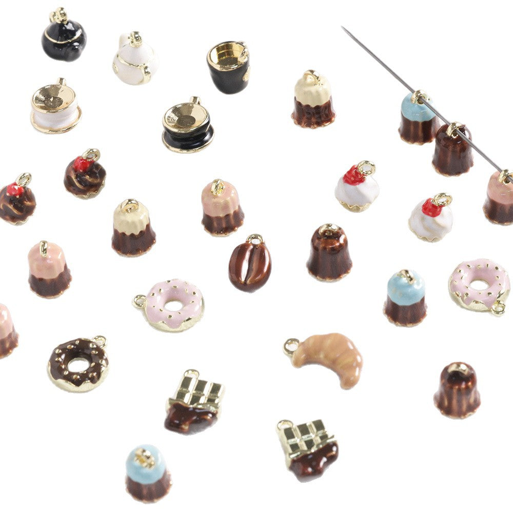 Luci Coffee Hornbag Alloy Oil Drop Pendant DIY Handmade Beaded Necklace Earrings Bracelet Pendant Material