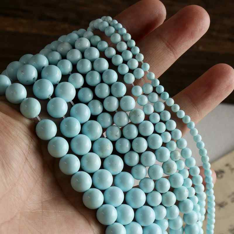 Porcelain Blue Turquoise Round Beads Braided DIY Accessories Material