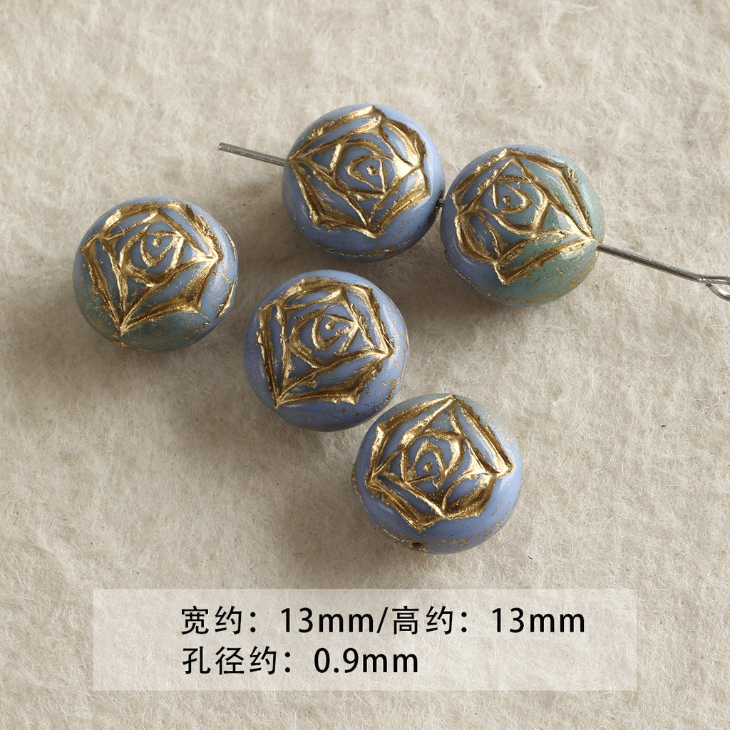 Blue Glass Loose Beads Collection Bracelet Necklace Mobile Phone Chain Beaded DIY Accessories Material Beads