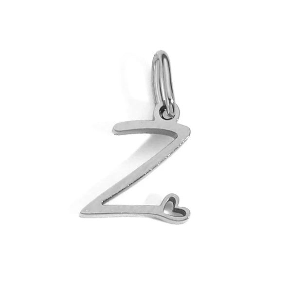 European and American Cross-border DIY26 Letter Pendant Jewelry Accessories Titanium Steel Mirror Polished Vacuum Plated Love English Letter
