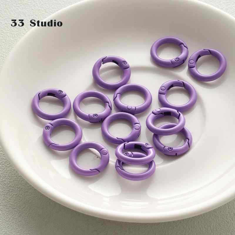 20mm candy spray paint round keychain diy beaded accessories buckle pendant bag hanging buckle