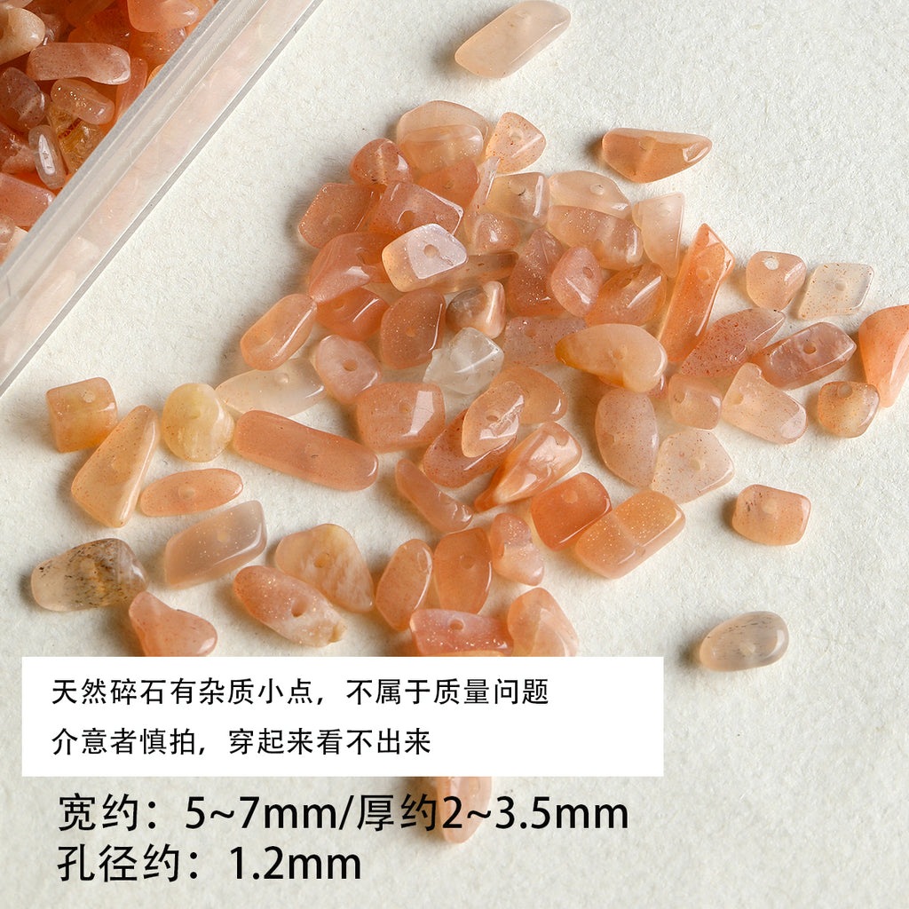 Natural Stone Citrine Aquamarine Moonstone Gravel Beads DIY Accessories Material Bracelet Necklace Beaded