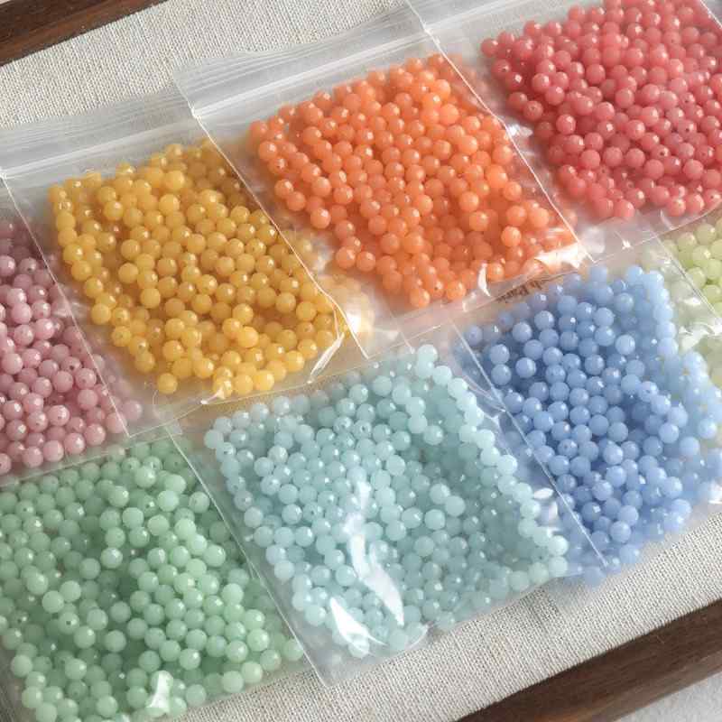 4mm Round Cut Stone Loose Beads DIY Accessories Material