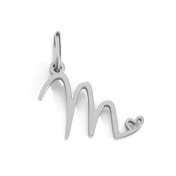 European and American Cross-border DIY26 Letter Pendant Jewelry Accessories Titanium Steel Mirror Polished Vacuum Plated Love English Letter