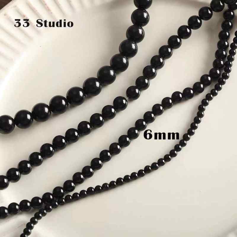 Niche natural stone tiger eye black agate abacus diy material