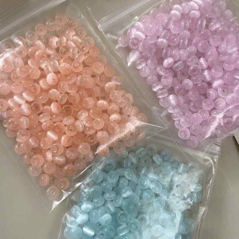 4*2mm Brushed Cat's Eye Abacus Rice Beads DIY Accessories Material