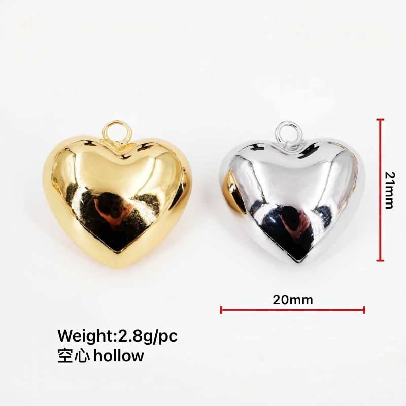 Bright Copper Plated Three-Dimensional Hollow Heart Gloss Love Pendant