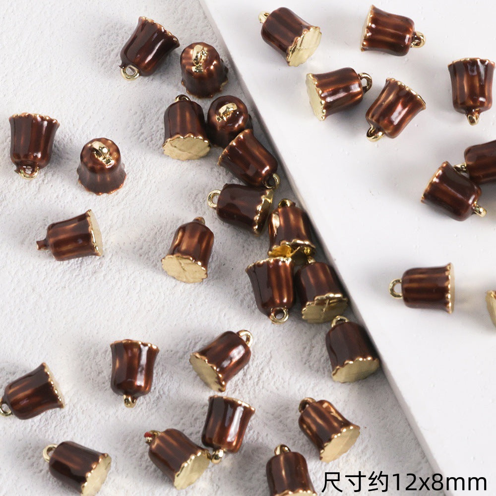 Luci Coffee Hornbag Alloy Oil Drop Pendant DIY Handmade Beaded Necklace Earrings Bracelet Pendant Material