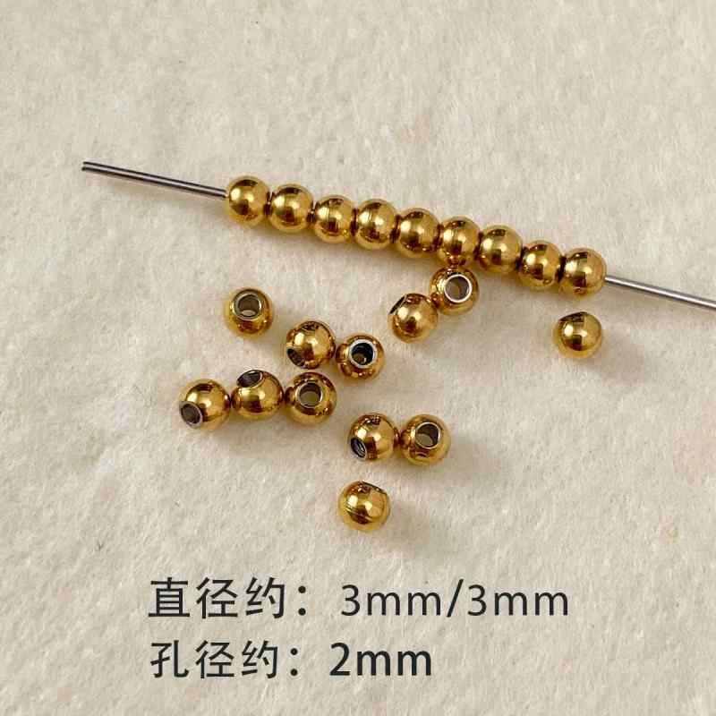 Color-preserving spacer round beads beaded diy accessories material loose beads bracelet necklace beads