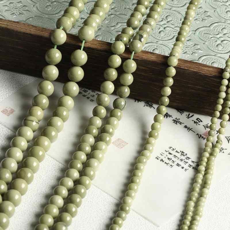 [Avocado] natural avocado Matcha green Alashan agate beads diy beaded