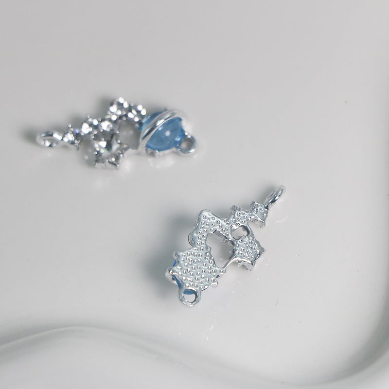 Color-preserving electroplated alloy point diamond series seven-star beads star DIY earrings pendant bracelet necklace jewelry accessories