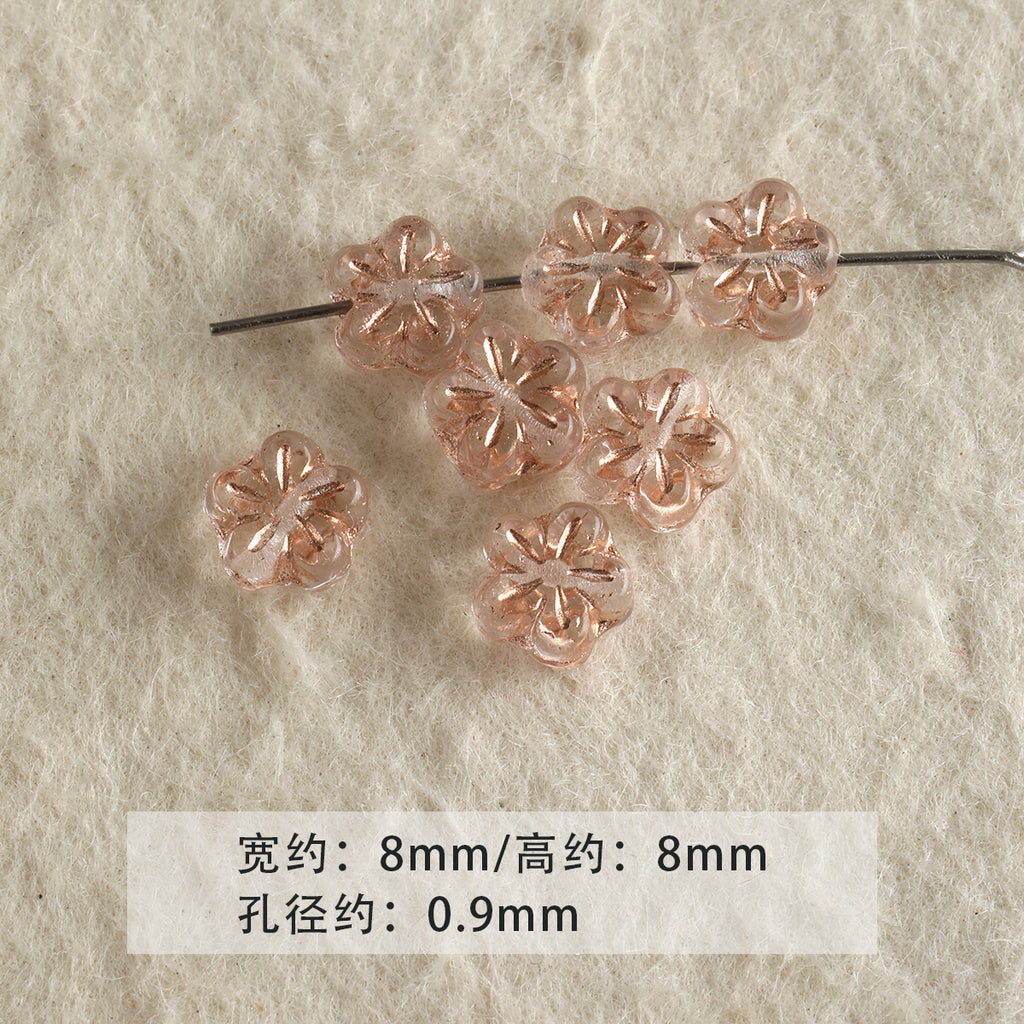 [Mo Dai Hua] Pink Imported Czech Glass Loose Beads Bracelet Necklace Mobile Phone Chain Beaded DIY Accessories Material