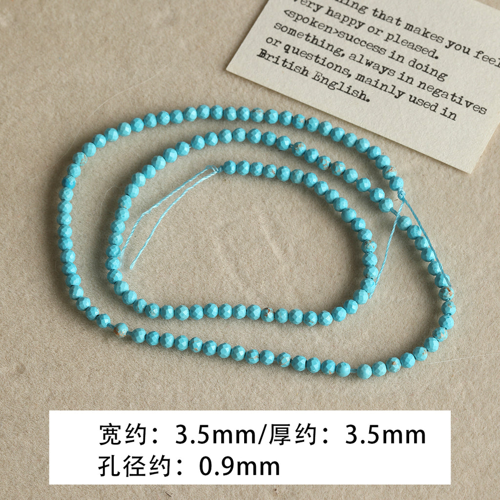 Natural Turquoise Round Beads Spacer Abacus Loose Beads Braided Bracelet Necklace Earrings DIY Accessories Material Beads