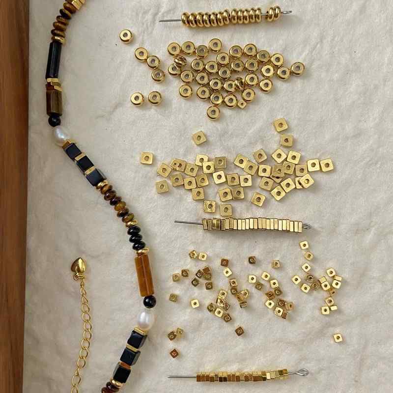 Color-preserving spacer round beads beaded diy accessories material loose beads bracelet necklace beads