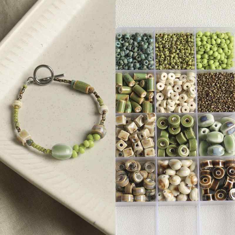 vintage ceramic rice beads water drop diy accessories material