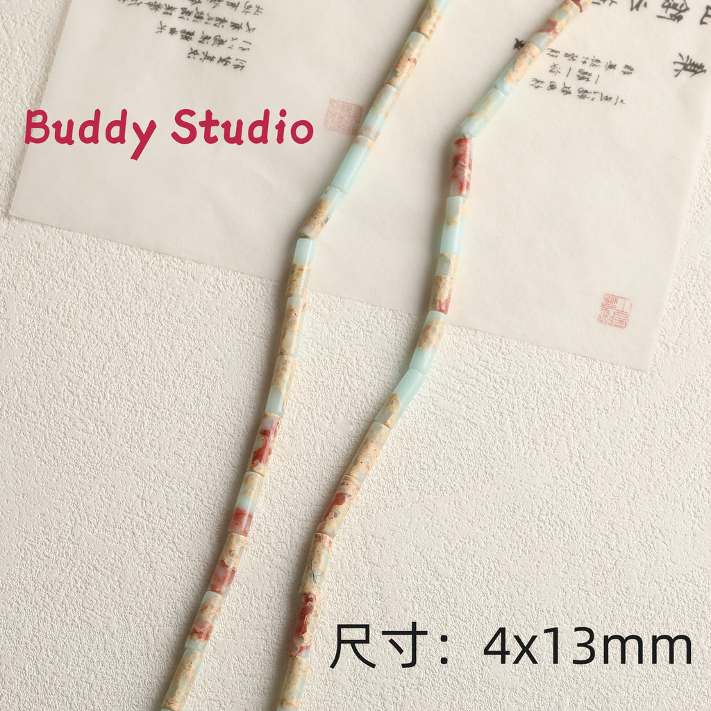 Natural Shoushan Stone series round beads tube beads loose beads diy bracelet earrings necklace jewelry accessories