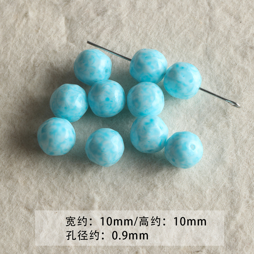 Blue Glass Loose Beads Collection Bracelet Necklace Mobile Phone Chain Beaded DIY Accessories Material Beads