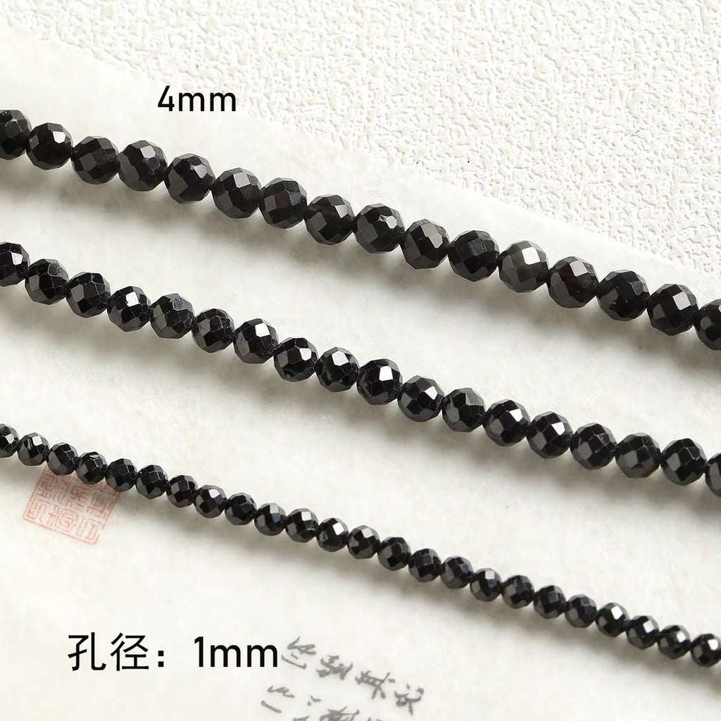 Niche natural stone tiger eye black agate abacus beads round beads bracelet necklace beaded diy accessories material loose beads