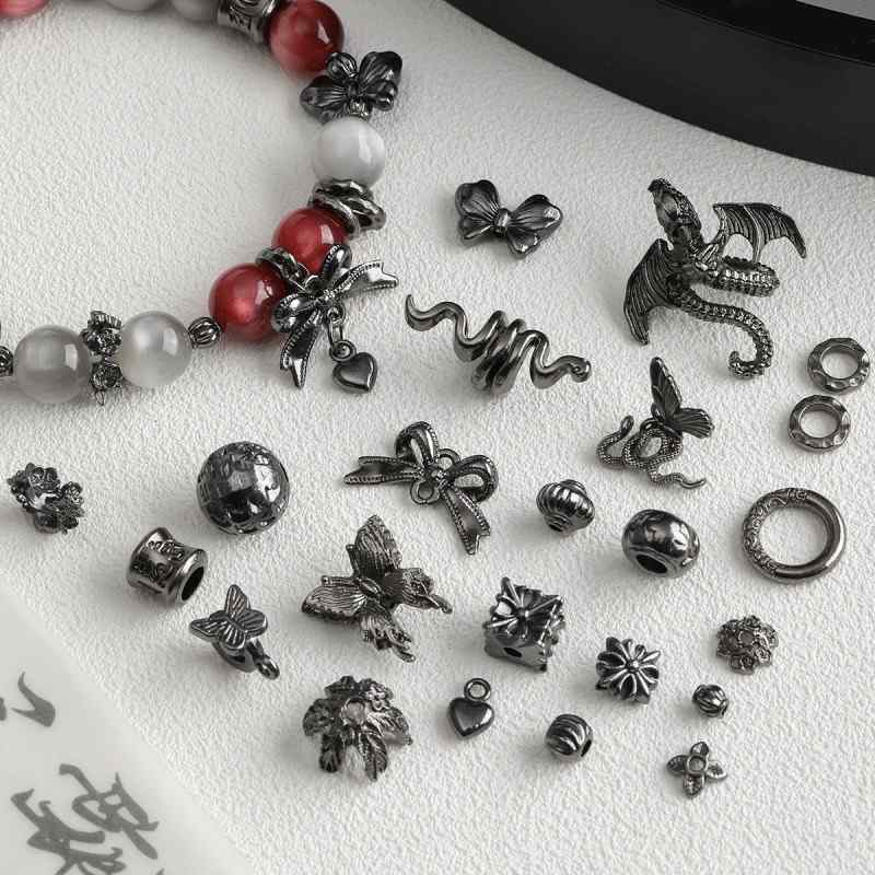 Dark Style Alloy Gun Black Pendant Spacer Beads Spacer Loose Bead Bracelet Necklace Beaded DIY Accessories