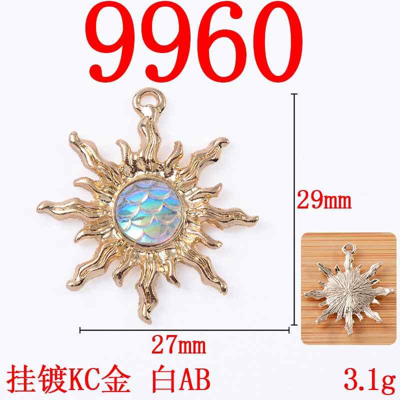 Alloy sunflower Baroque style love pendant diy jewelry accessories
