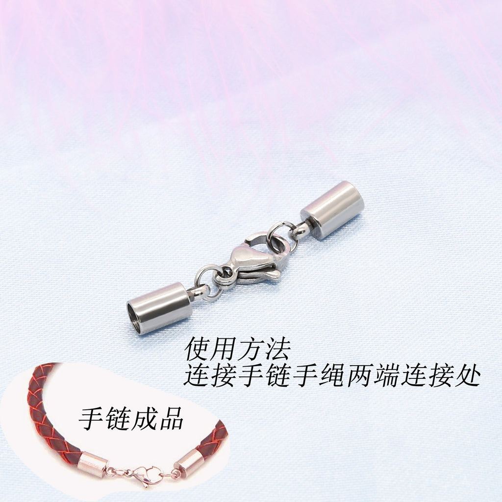 Wholesale stainless steel multi-size double-headed leather rope buckle bucket bracelet necklace leather rope buckle accessories DIY rope head