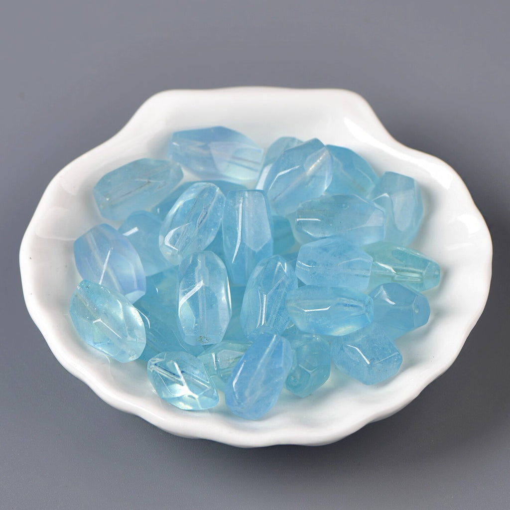 天然海蓝宝随行切面随行diy水晶手链饰品配件材料项链水晶散珠