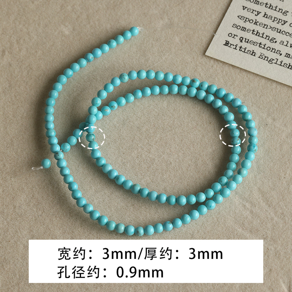 Natural Turquoise Round Beads Spacer Abacus Loose Beads Braided Bracelet Necklace Earrings DIY Accessories Material Beads