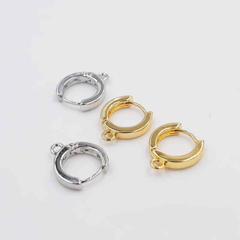 Round Smooth Earrings with Dangle Accessories，18k gold and silver color