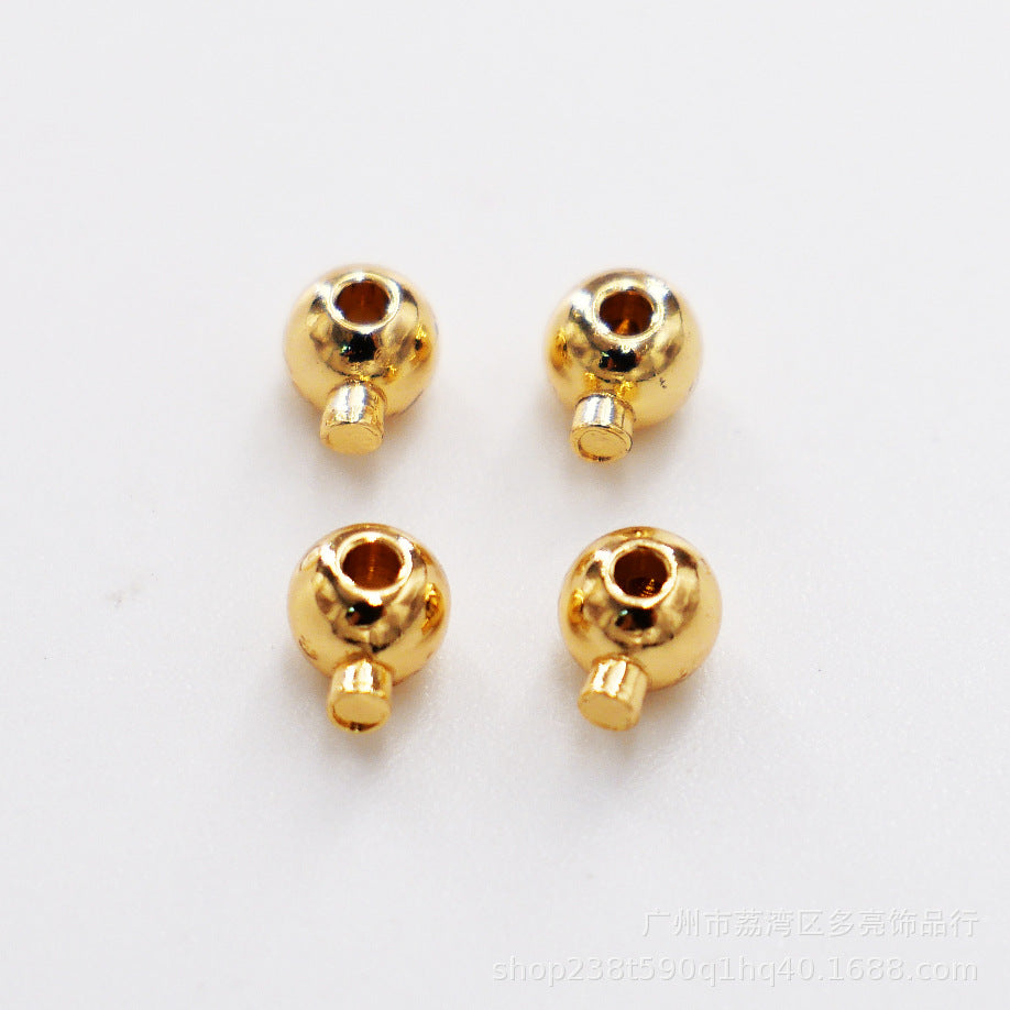 Color-preserving 18k gold plated necklace pearl chain positioning bead positioning buckle finishing fishing line pressure cooker clip