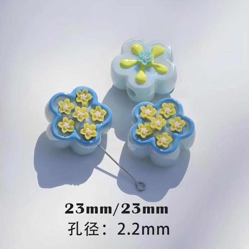 heavy oil blue hand-painted beads diy handmade accessories material package beaded beads loose beads