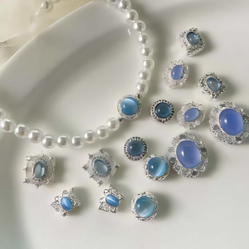 plated opal imitation aquamarine pendant bead diy accessories material